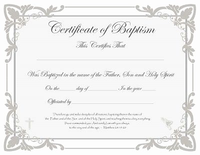 Certificate Of Baptism Word Template Fresh Free Baptism Certificate Templates