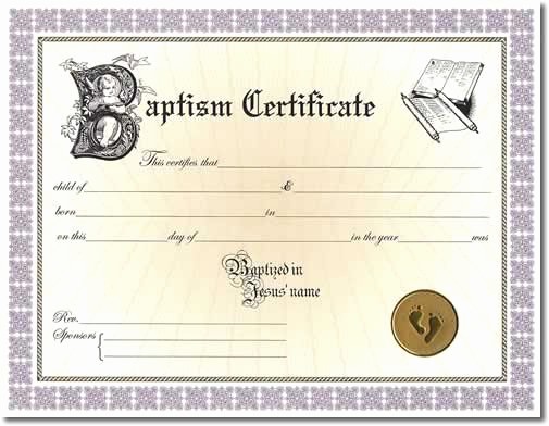 Certificate Of Baptism Word Template Lovely Free Customizable Certificates