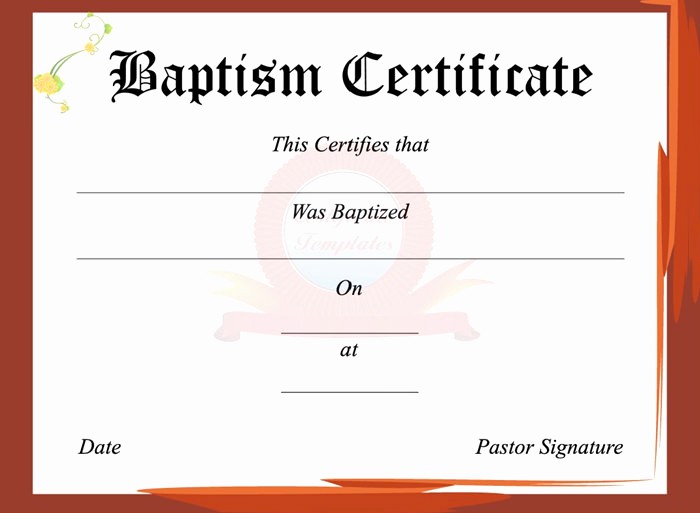 Certificate Of Baptism Word Template Unique Word Certificate Template 49 Free Download Samples