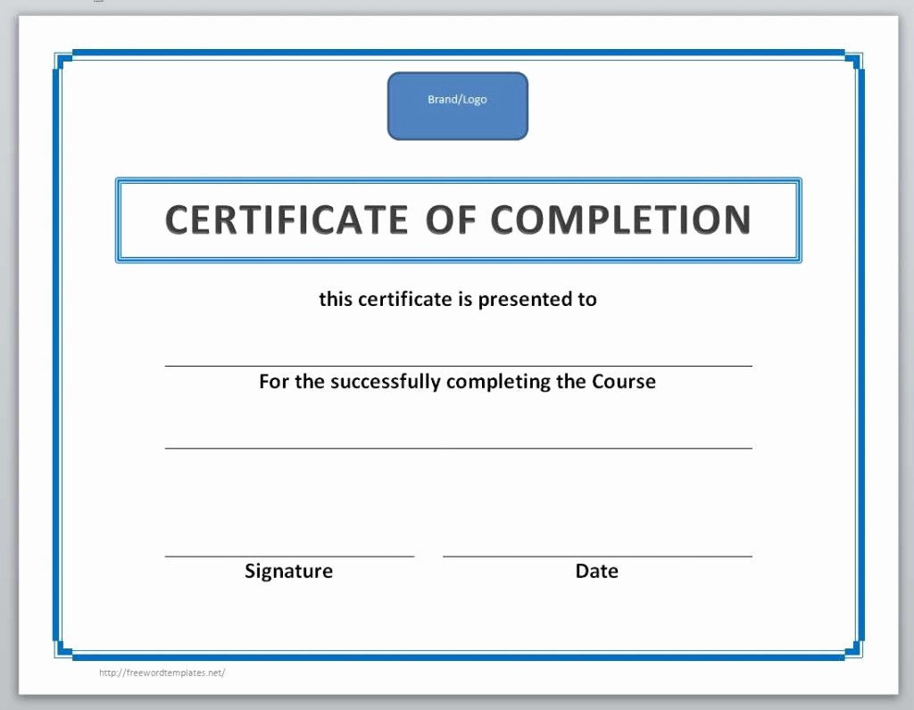 Certificate Of Completion Of Training Awesome 13 Free Certificate Templates for Word