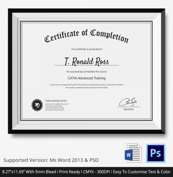 Certificate Of Completion Of Training Unique Certificate Of Pletion Template 31 Free Word Pdf