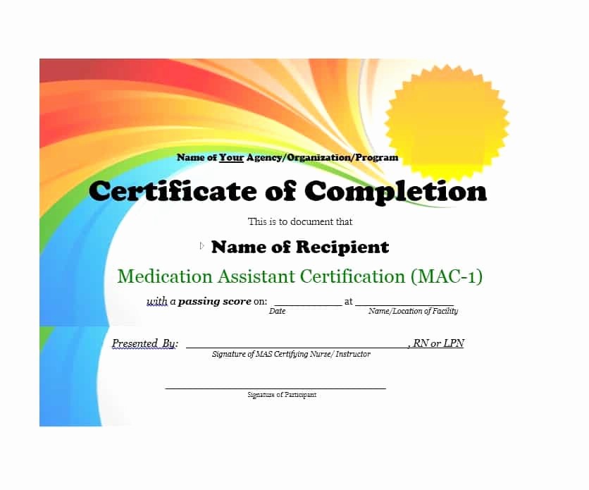 Certificate Of Completion Template Powerpoint Awesome 40 Fantastic Certificate Of Pletion Templates [word