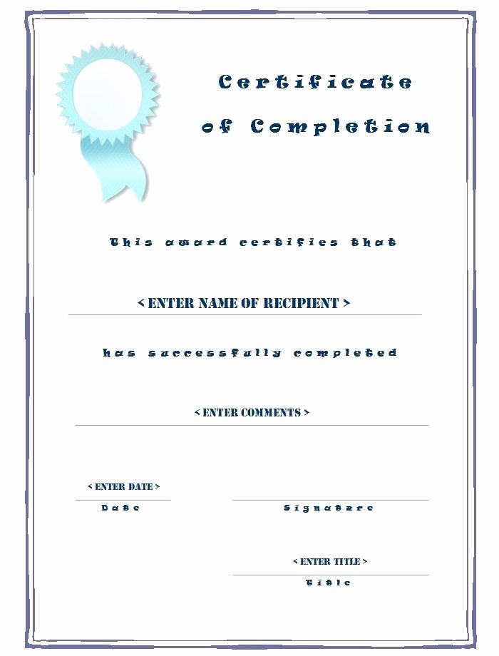 Certificate Of Completion Template Powerpoint Elegant Template Certificate Pletion Template