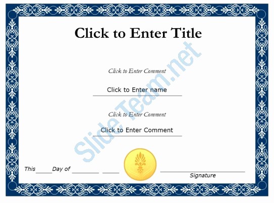 Certificate Of Completion Template Powerpoint Lovely Student Recognition Diploma Certificate Template Of