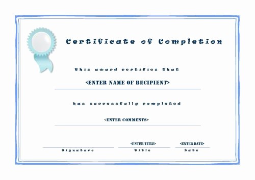 Certificate Of Completion Word Template Unique Certificate Of Pletion 001
