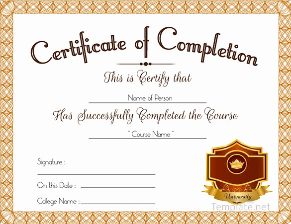 Certificate Of Course Completion Template Lovely Free Certificate Template – 65 Adobe Illustrator