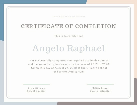 Certificate Of Course Completion Template Unique Customize 180 Course Certificate Templates Online Canva