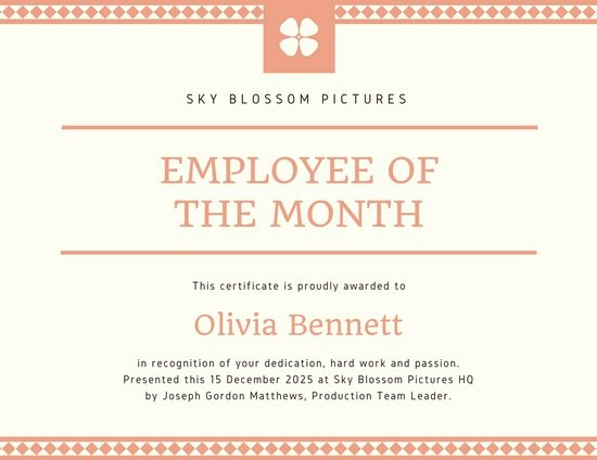 Certificate Of Excellence for Employee Elegant Customize 1 508 Employee the Month Certificate