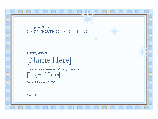 Certificate Of Excellence for Employee Inspirational Certificates Fice