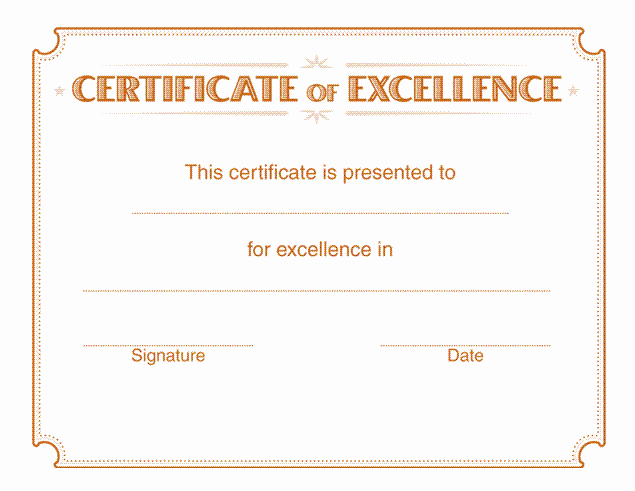 Certificate Of Excellence for Employee New 5 Blank Certificate Samples