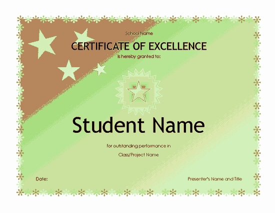 Certificate Of Excellence for Students Luxury Download Student Free Certificate Templates for Ms Fice