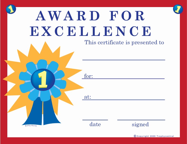 Certificate Of Excellence for Students Luxury Free Excellence Certificates Certificate Free Excellence
