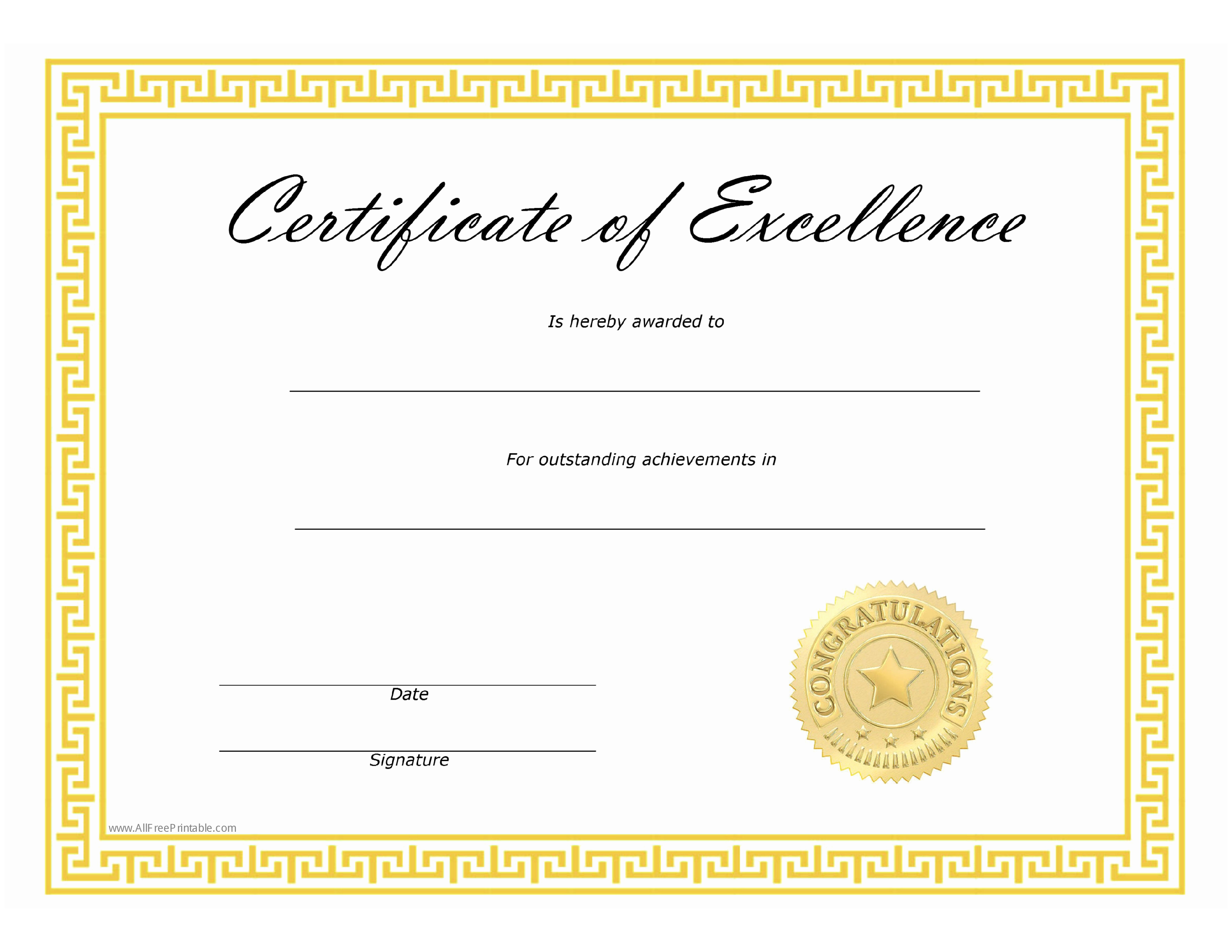 Certificate Of Excellence Template Word Luxury Free Certificate Of Excellence
