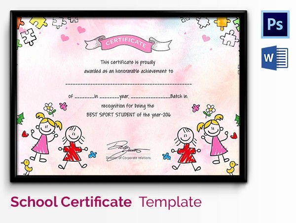 Certificate Of Participation for Kids Awesome Preschool Certificate Template 18 Free Word Pdf Psd