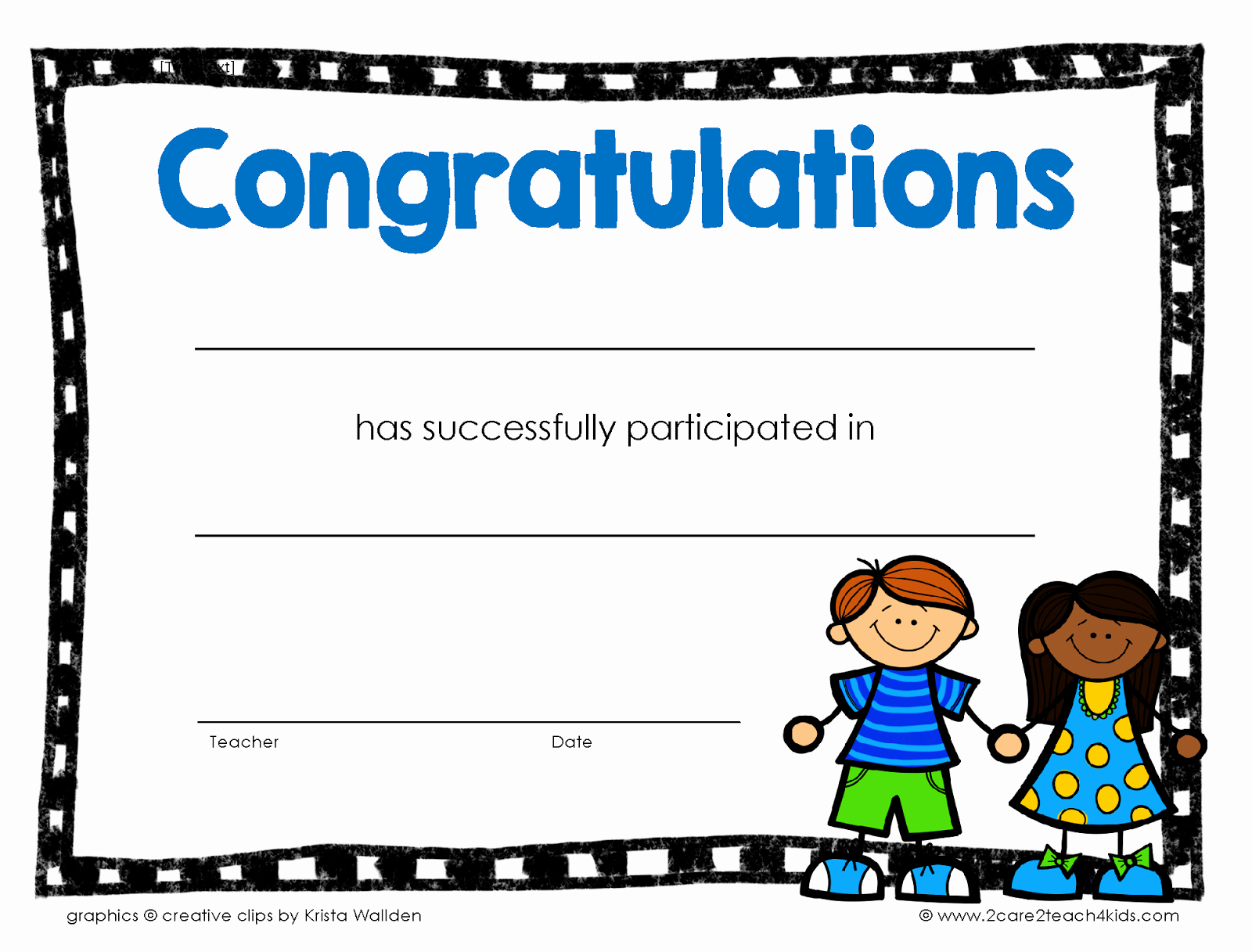 Certificate Of Participation for Kids Beautiful 2care2teach4kids the End Of Year is Ing Near Time