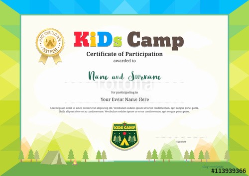 Certificate Of Participation for Kids Beautiful &quot;colorful Certificate Of Participation for Kids Activities