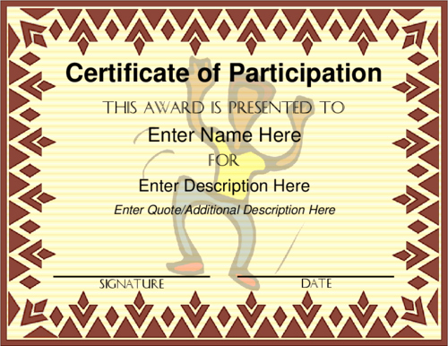 Certificate Of Participation for Kids Elegant Award Certificate Templates