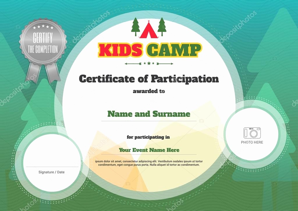 Certificate Of Participation for Kids Fresh Modèle De Certificat Enfants En Vecteur De Participation