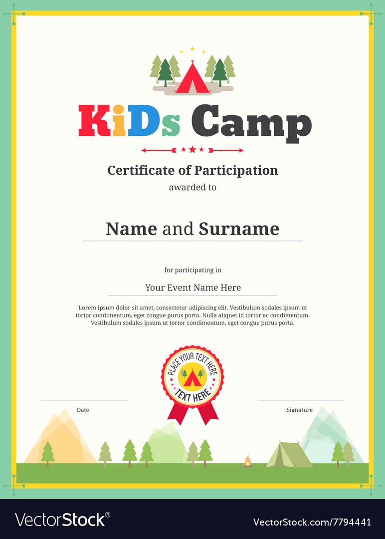 Certificate Of Participation for Kids Inspirational Certificate Of Participation for