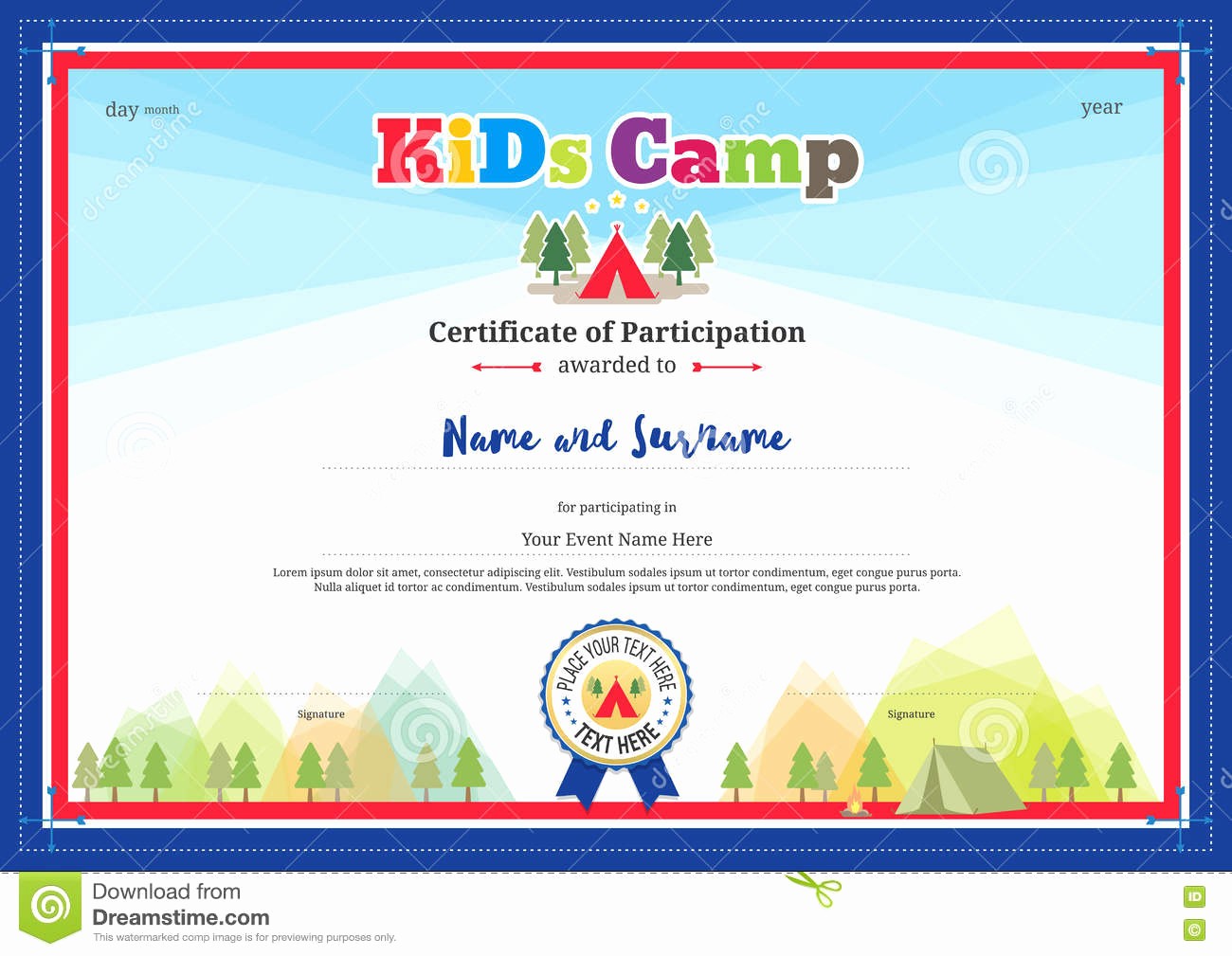 Certificate Of Participation for Kids Inspirational Colorful and Modern Certificate Participation for Kids