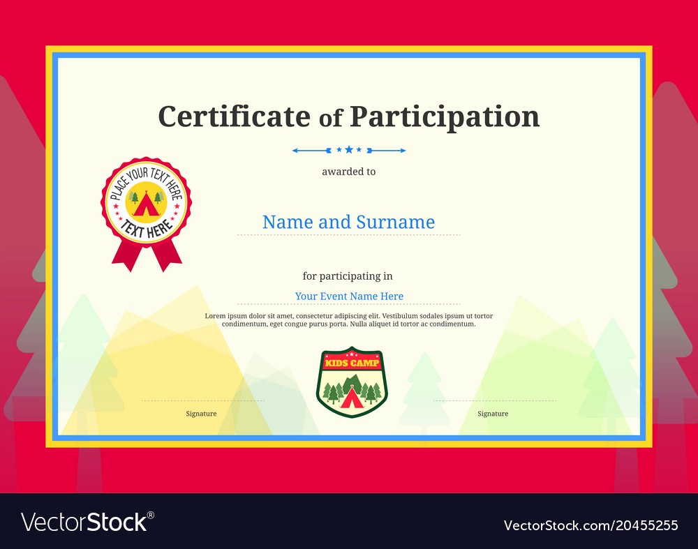 Certificate Of Participation for Kids Inspirational Resume Templates 2018 Kids Certificate Template In