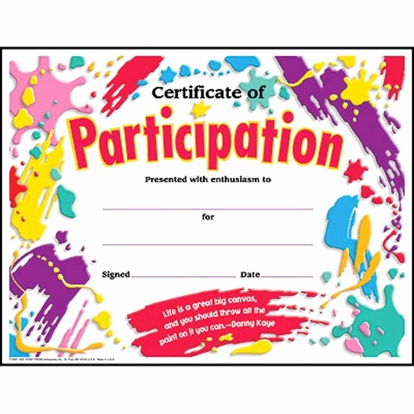 Certificate Of Participation for Kids Lovely 30 Children S Certificates Of Participation Splash