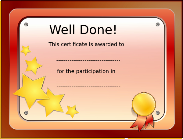 Certificate Of Participation for Kids Lovely Participation Certificate Clip Art at Clker Vector
