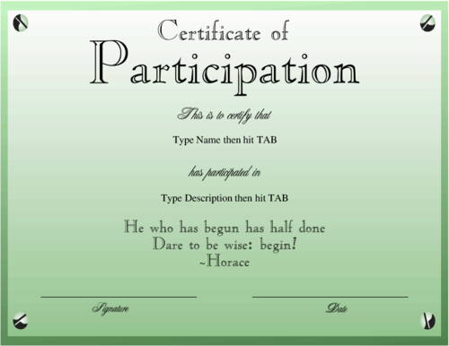 Certificate Of Participation for Kids Unique Award Certificate Templates