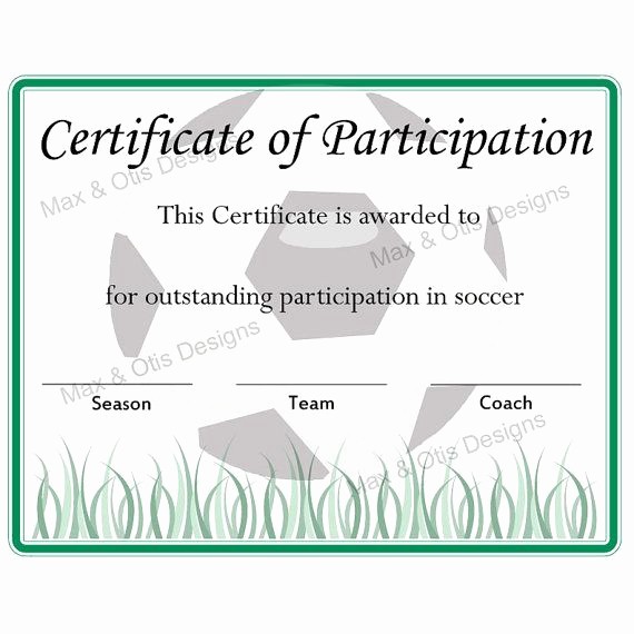Certificate Of Participation for Kids Unique Free Printable soccer Participation Certificate