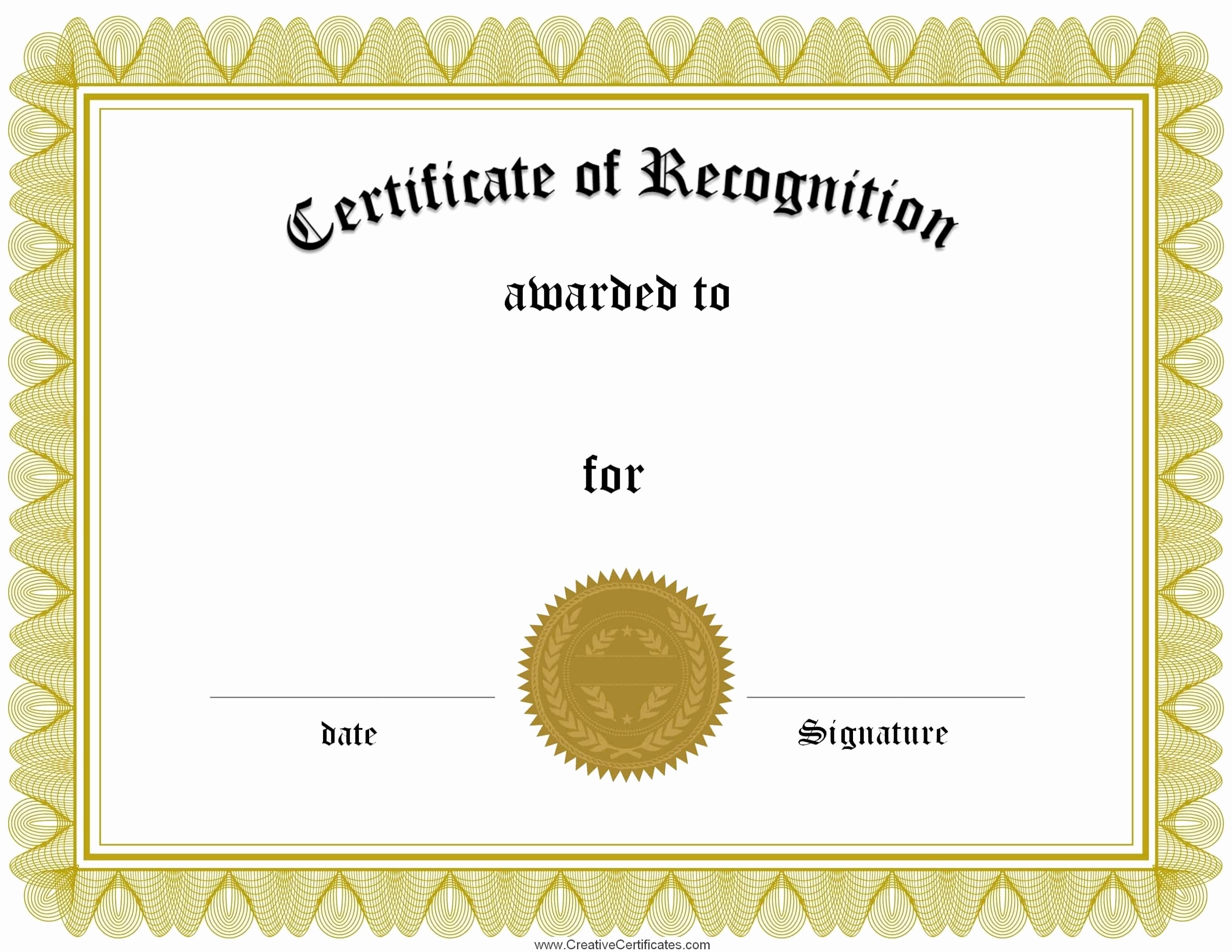 Certificate Of Recognition Editable Template Luxury Free Certificate Of Recognition Template