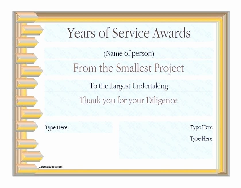Certificates for Years Of Service Beautiful Years Service Award Certificate Templates Awards Free