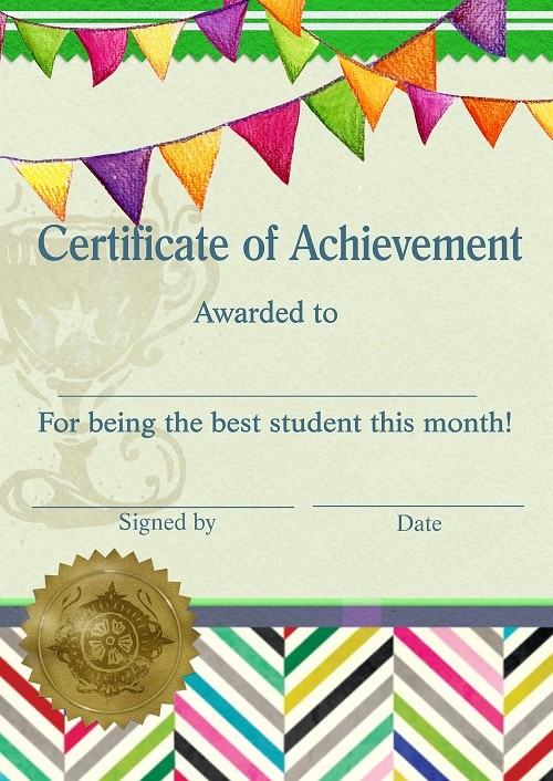Certificates Of Achievement for Students Fresh Certificate Of Achievement for Being the Best Student This