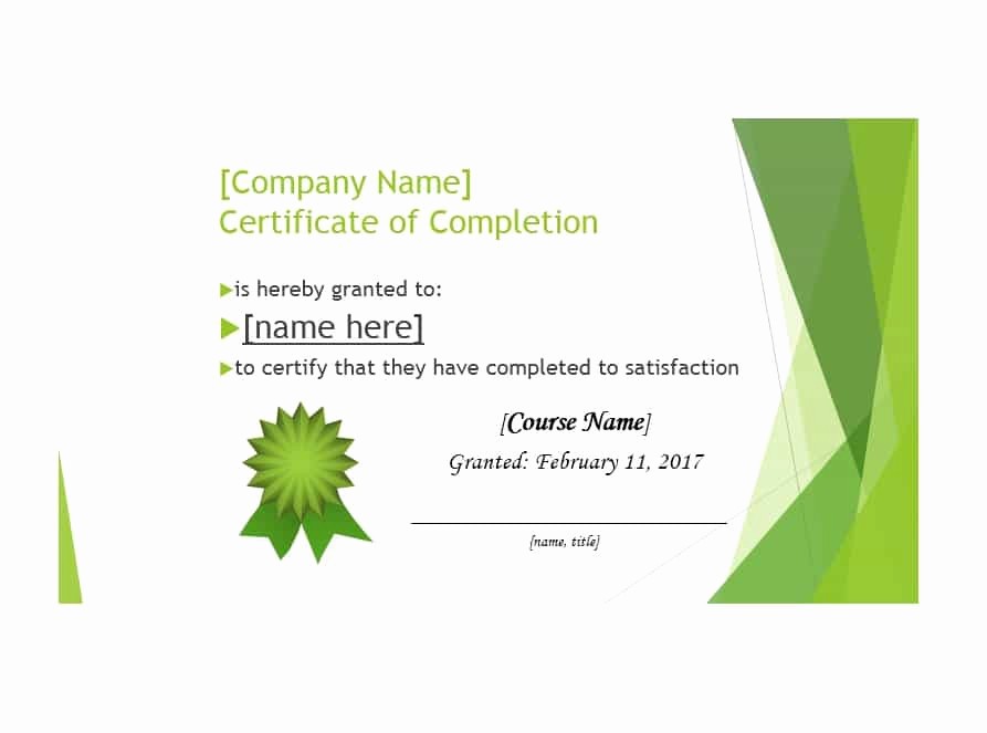 Certificates Of Completion Template Word Elegant 40 Fantastic Certificate Of Pletion Templates [word
