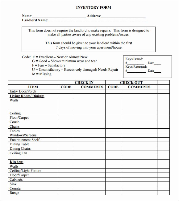 Check In and Out Template New Rental Inventory Template 9 Download Free Documents In Pdf
