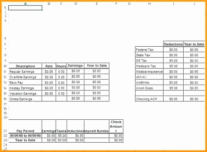 Check Stub Template for Excel Best Of Pay Stub Excel Template – Buildingcontractor