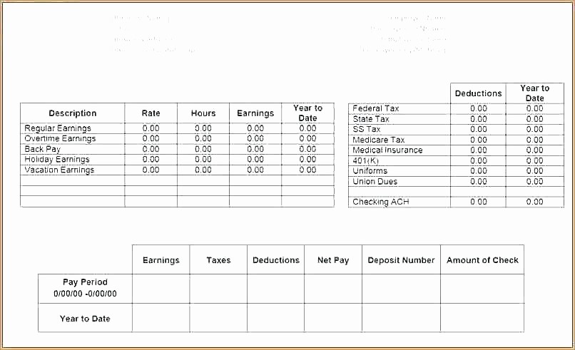 Check Stub Template for Excel Elegant 3 Check Stub Templates Free Samples Examples formats