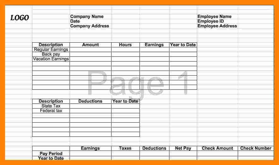 Check Stub Template for Excel Luxury 7 Paycheck Stub Template for Excel