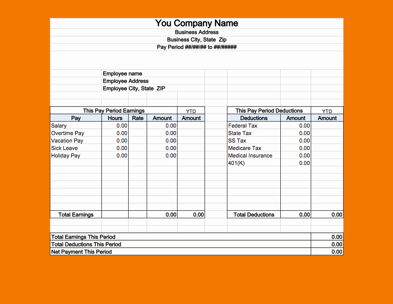 Check Stub Template for Excel Luxury Adp Pay Stub Template Excelml