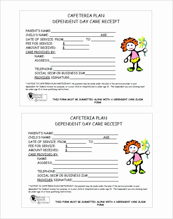 Child Care Receipt Template Excel Lovely Day Care Receipt Template Excel