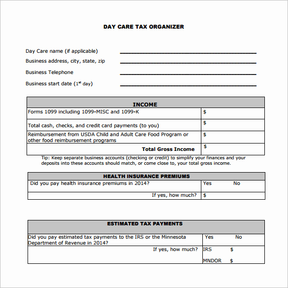 Child Care Receipt Template Excel Luxury 13 Tax Receipt Templates