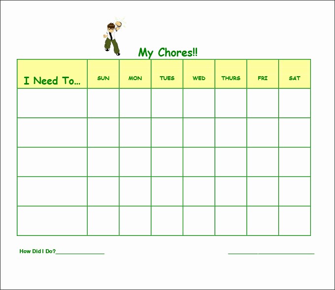 Chore Chart Template Free Download Best Of 7 Kids Chore Chart Templates Free Word Excel Pdf