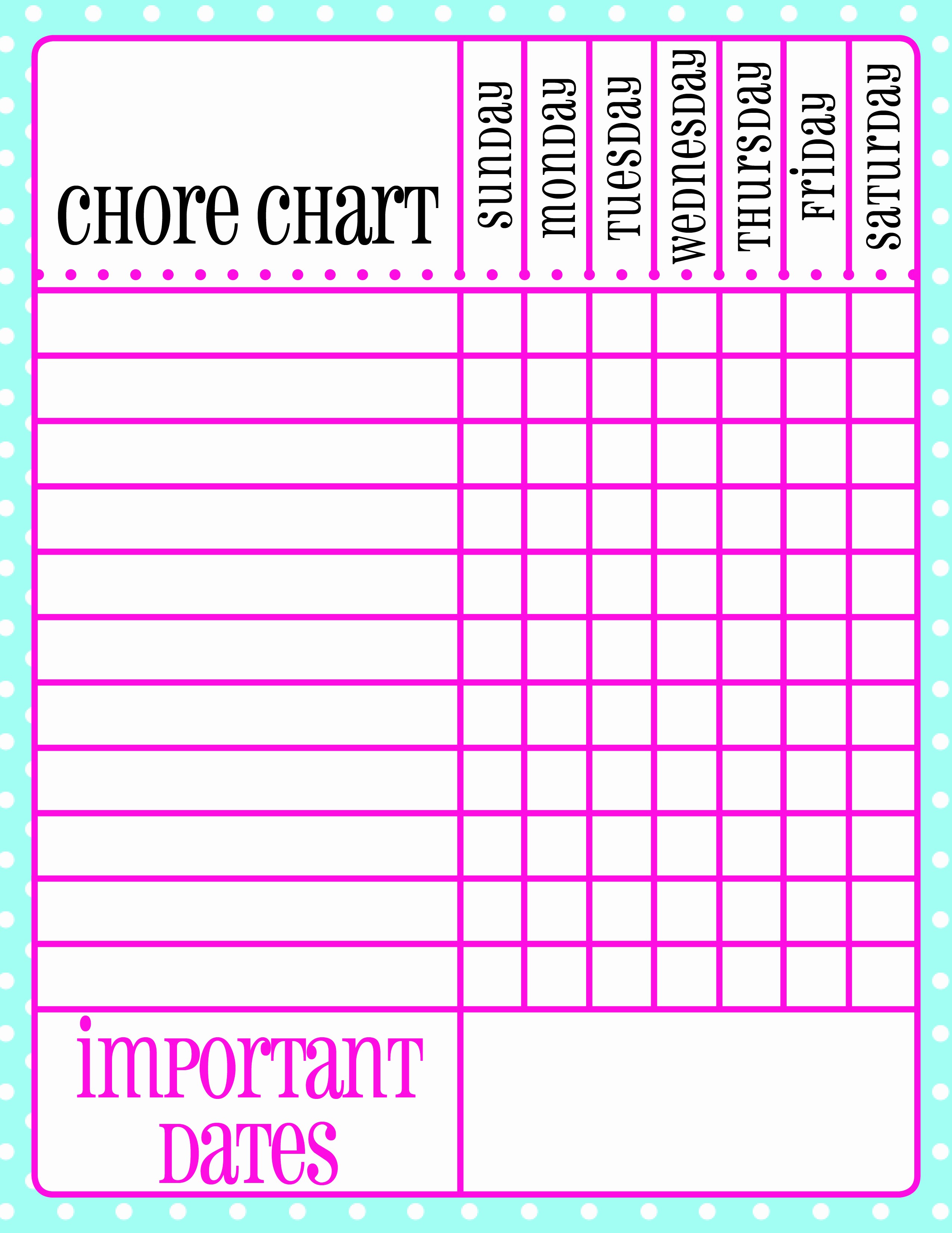 Chore Chart Template Free Download Best Of Free Printable Chore Chart – Palm Beach Print Shop