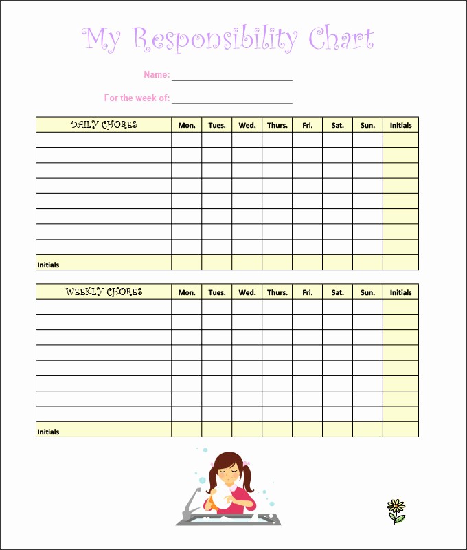 Chore Chart Template Free Download Fresh 7 Kids Chore Chart Templates Free Word Excel Pdf
