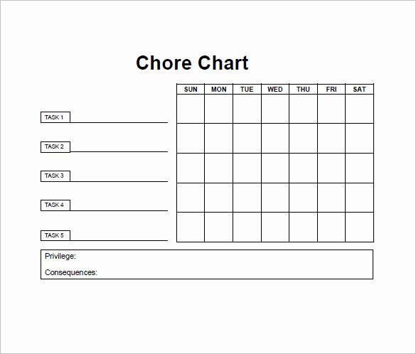 Chore Chart Template Free Download Fresh Chore List Template 10 Free Word Excel Pdf format