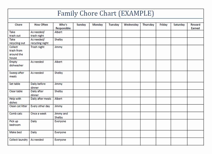 Chore Chart Template Free Download Lovely Family Chore Chart Maker Free