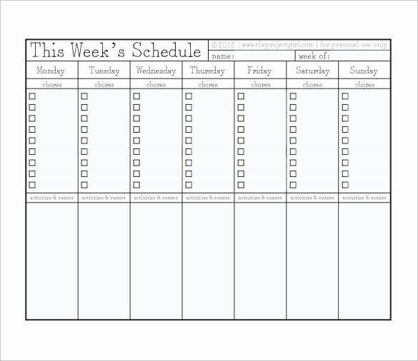 Chore Chart Template Free Download Luxury 10 Sample Chore Chart Templates