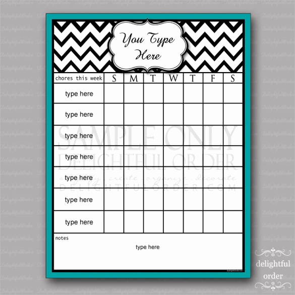 Chore Chart Template Free Download Luxury 30 Weekly Chore Chart Templates Doc Excel