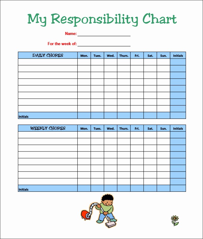 Chore Chart Template Free Download Luxury 7 Kids Chore Chart Templates Free Word Excel Pdf