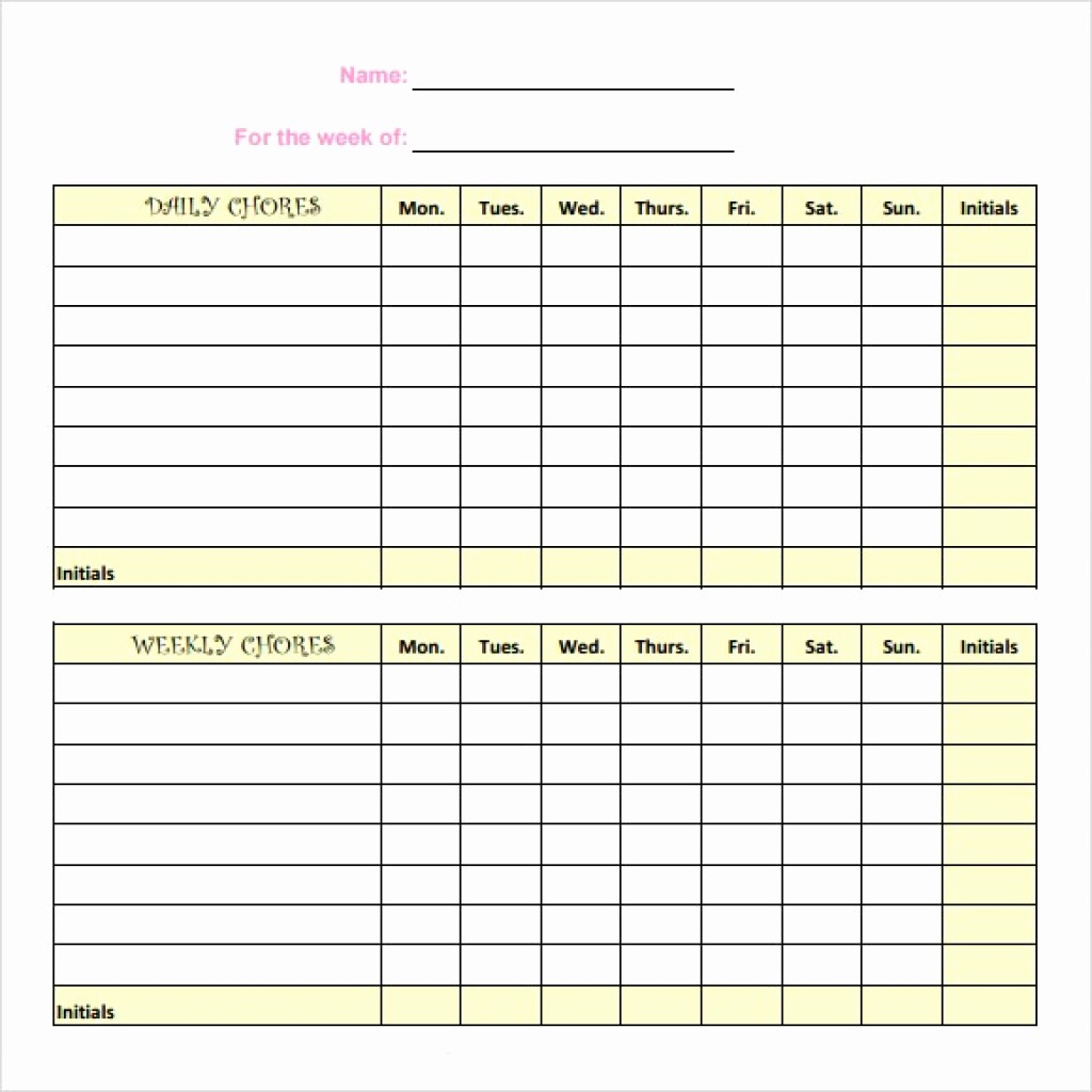 Chore Chart Template Free Download Luxury Chore Chart Template Kids Chart Design