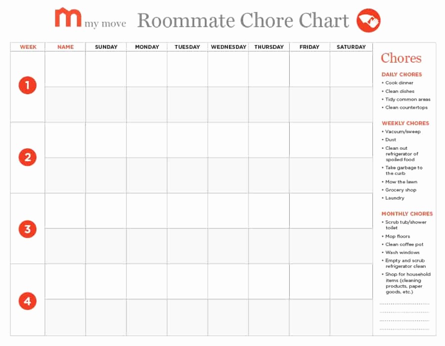 Chore Chart Template Free Download Unique 43 Free Chore Chart Templates for Kids Template Lab